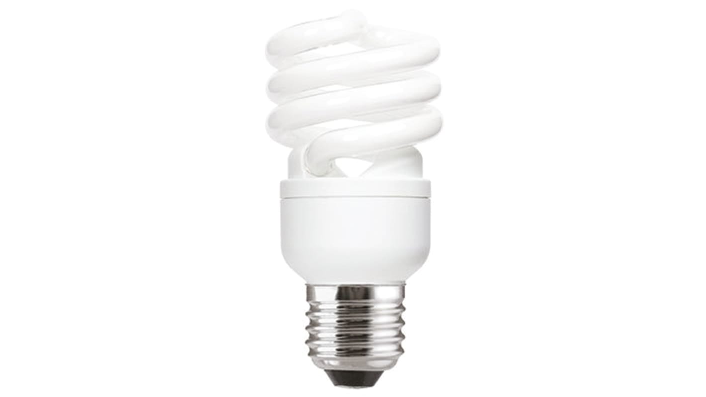 GE E27 Heliax, Spiral Shape CFL Bulb, 15 W, 2700K, Warm White Colour Tone