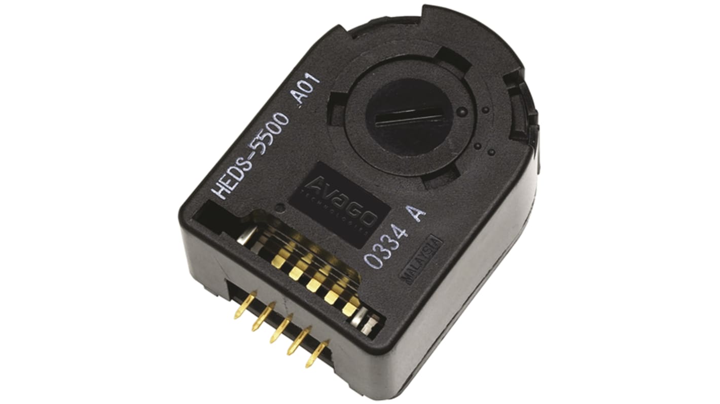 Broadcom 增量光电编码器, 5V 直流电源, 空心轴, 带索引脉冲的 2 通道正交信号