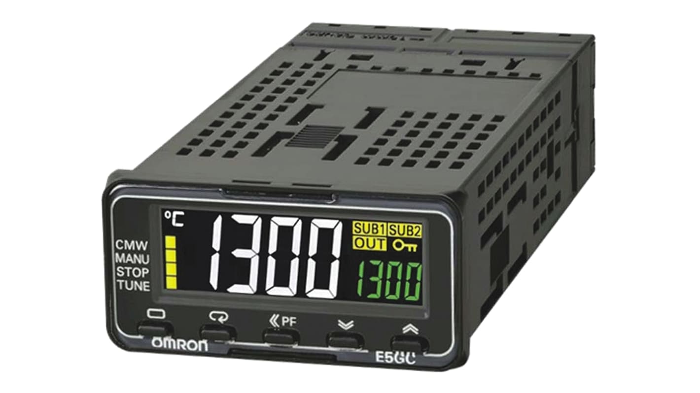 Omron E5GC Panel Mount PID Temperature Controller, 24 x 48mm, 3 Output Relay, 100 → 240 V ac Supply Voltage ON/OFF,