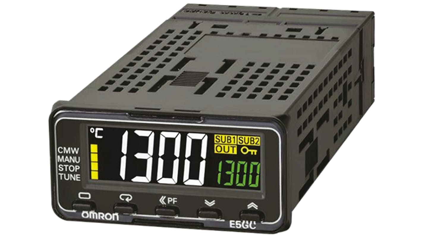 Omron E5GC Panel Mount PID Temperature Controller, 24 x 48mm, 1 Output Relay, 24 V ac/dc Supply Voltage ON/OFF, PID,