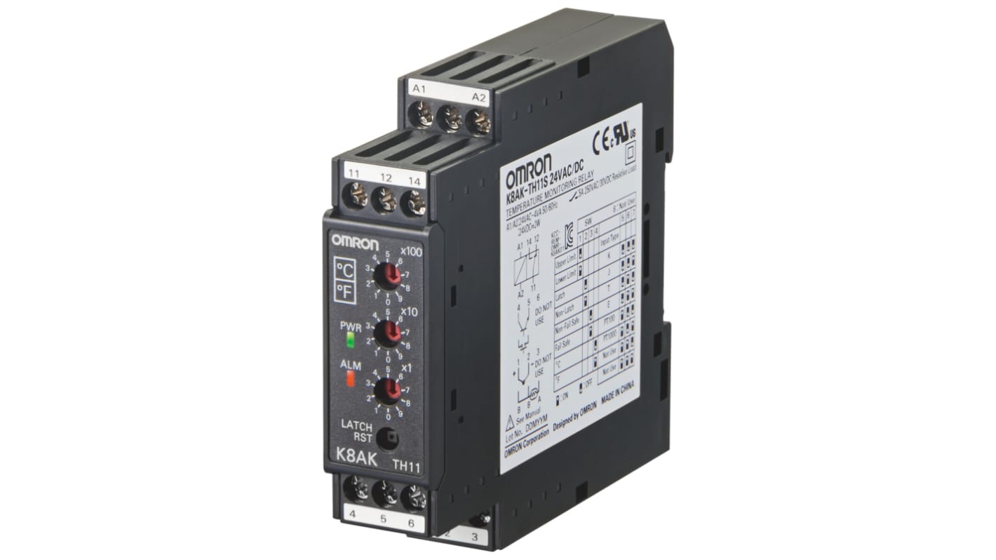Omron Temperature Monitoring Relay, SPDT, DIN Rail