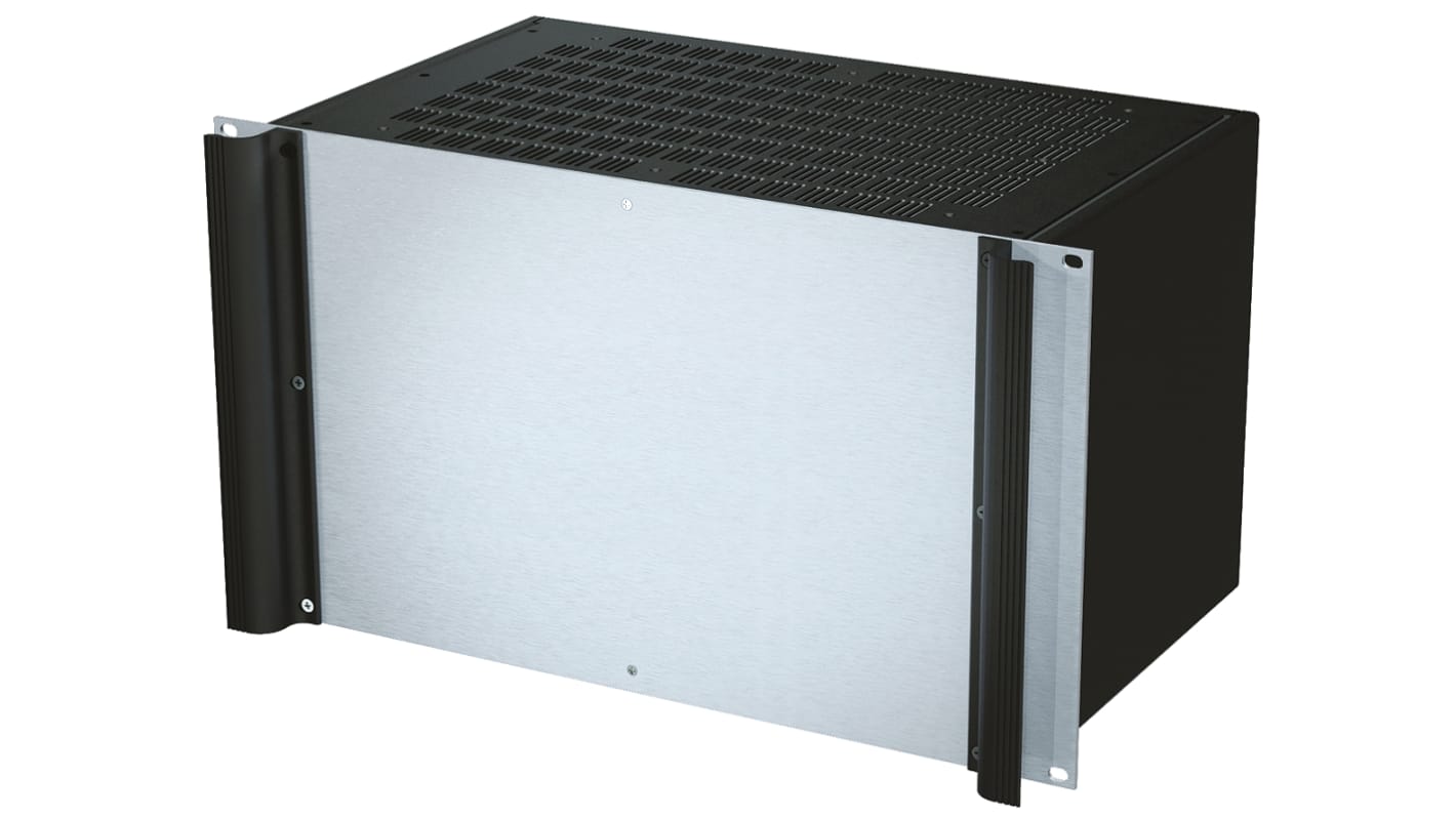 METCASE 6U工控机箱, 黑色, 铝制外壳, 外部尺寸262.6 x 482.6 x 265mm, Combimet系列