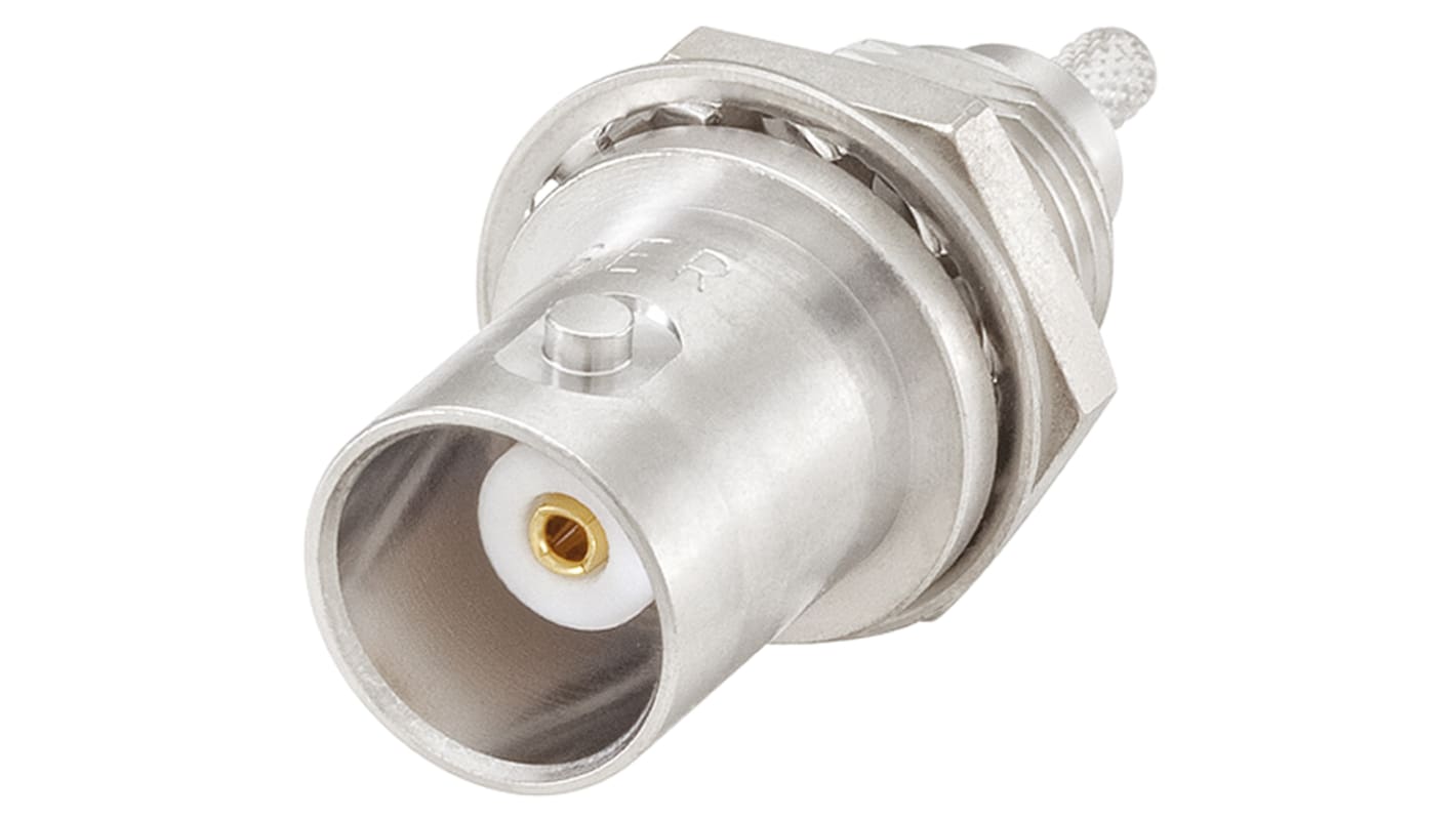 Rosenberger BNC Series, Jack Panel Mount BNC Connector, 50Ω, Crimp Termination, Straight Body