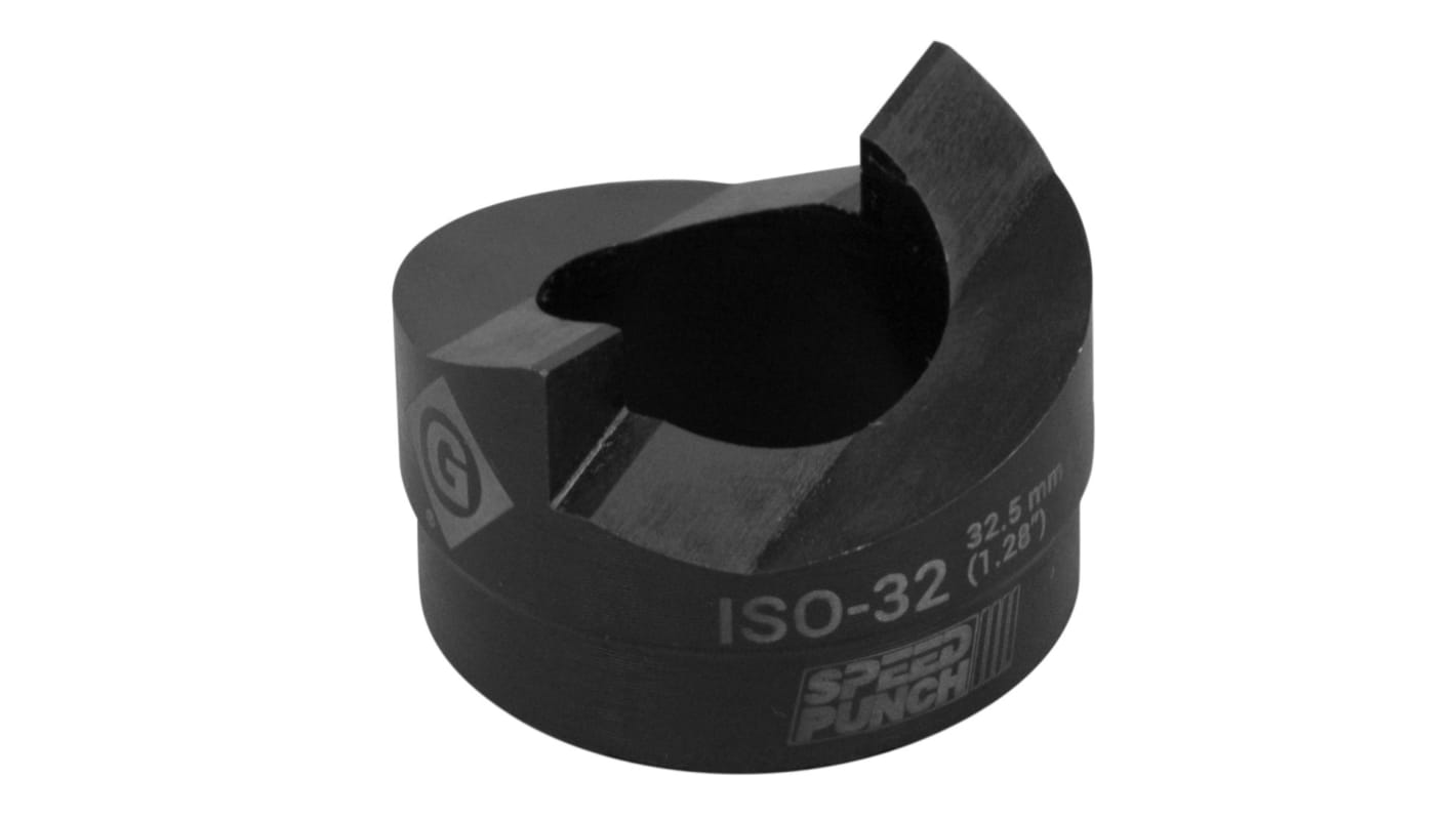 Greenlee , 1 Piece Punch & Die Combinations With Punch & Die ISO 32 (32.5 mm), 32.5mm