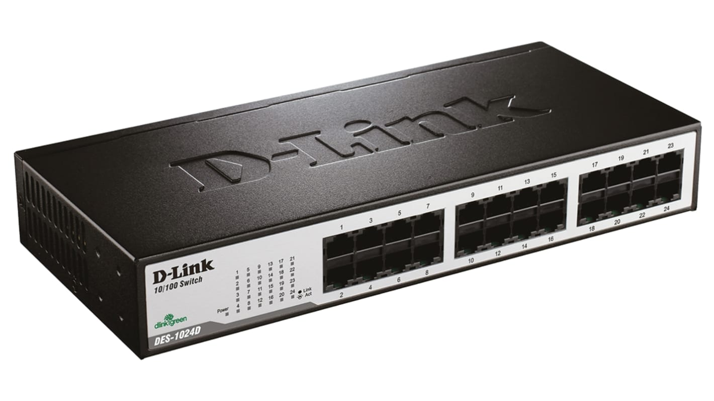 D-Link 24-Port Fast Ethernet Unmanaged Desktop Switch, Unmanaged 24 Port Ethernet Switch, UK