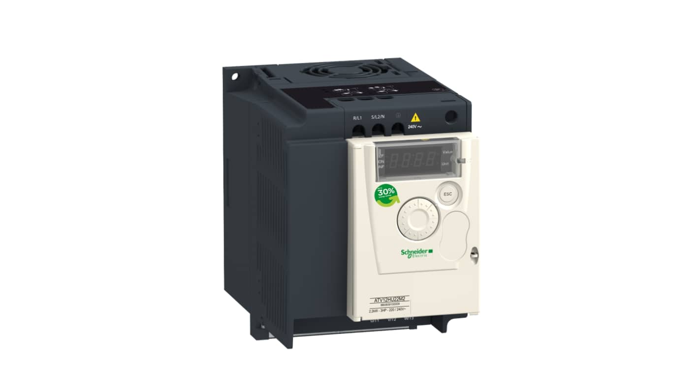 Schneider Electric Inverter Drive, 0.75 kW, 1 Phase, 110 V ac, 15.7 Ac, 18.9 A, ATV 21 Series