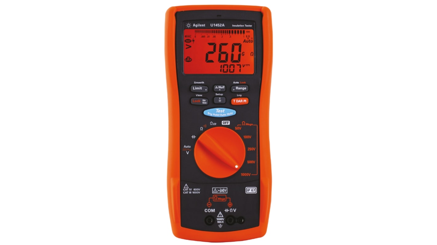 Keysight Technologies U1452A Isolationsprüfgerät, 1mA, 1000V / 260GΩ Isolationstester