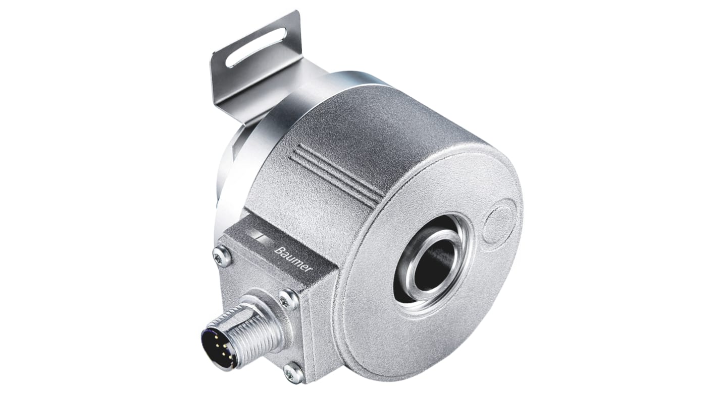 Baumer EIL580 Series Optical Incremental Encoder, 512 ppr, HTL/Push Pull Signal, Hollow Type, 12mm Shaft