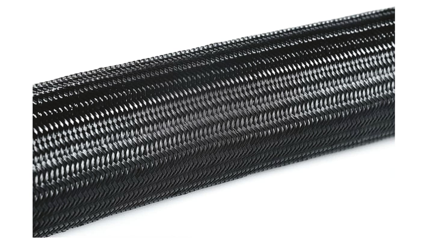 HellermannTyton Kabelschlauch Schwarz Polyamid für Kabel-Ø 30mm bis 44mm, Länge 50m Umflochten Dehnbar