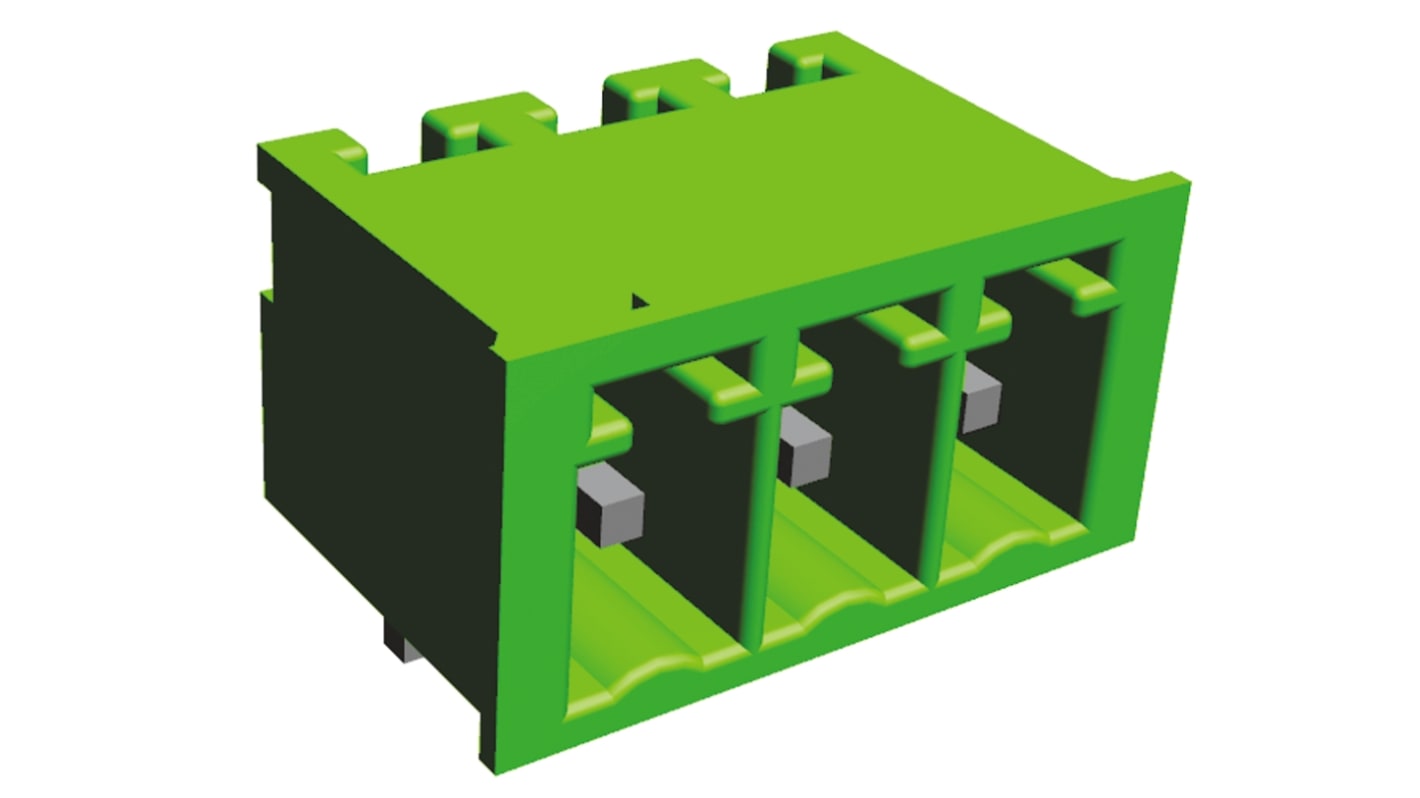 Conector macho para PCB TE Connectivity serie Buchanan de 3 vías, 1 fila, paso 3.81mm, para soldar, Montaje en Panel