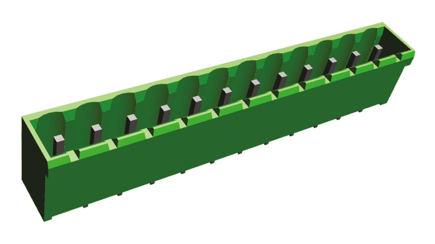 TE Connectivity 5mm Pitch 12 Way Pluggable Terminal Block, Header, Panel Mount, Solder Termination
