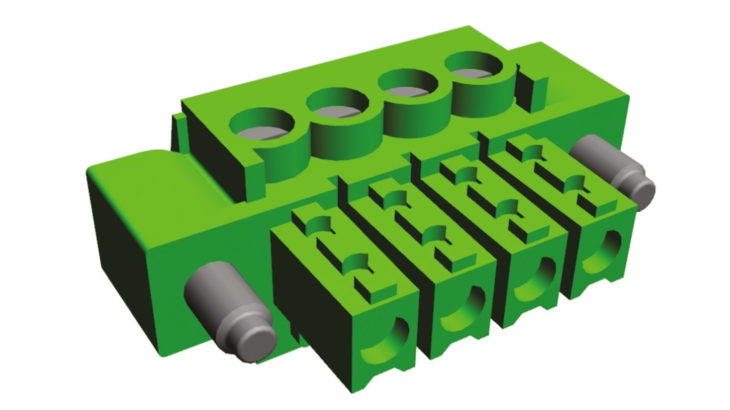 TE Connectivity, 3.81mm Pitch, Buchanan, 4 Way, , Pluggable Terminal Block, Plug, Panel Mount, Solder Termination,