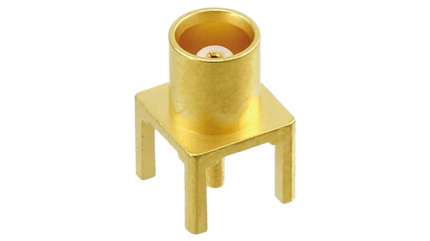 TE Connectivity MCX Series, Jack Panel Mount MCX Connector, 50Ω, Solder Termination, Straight Body
