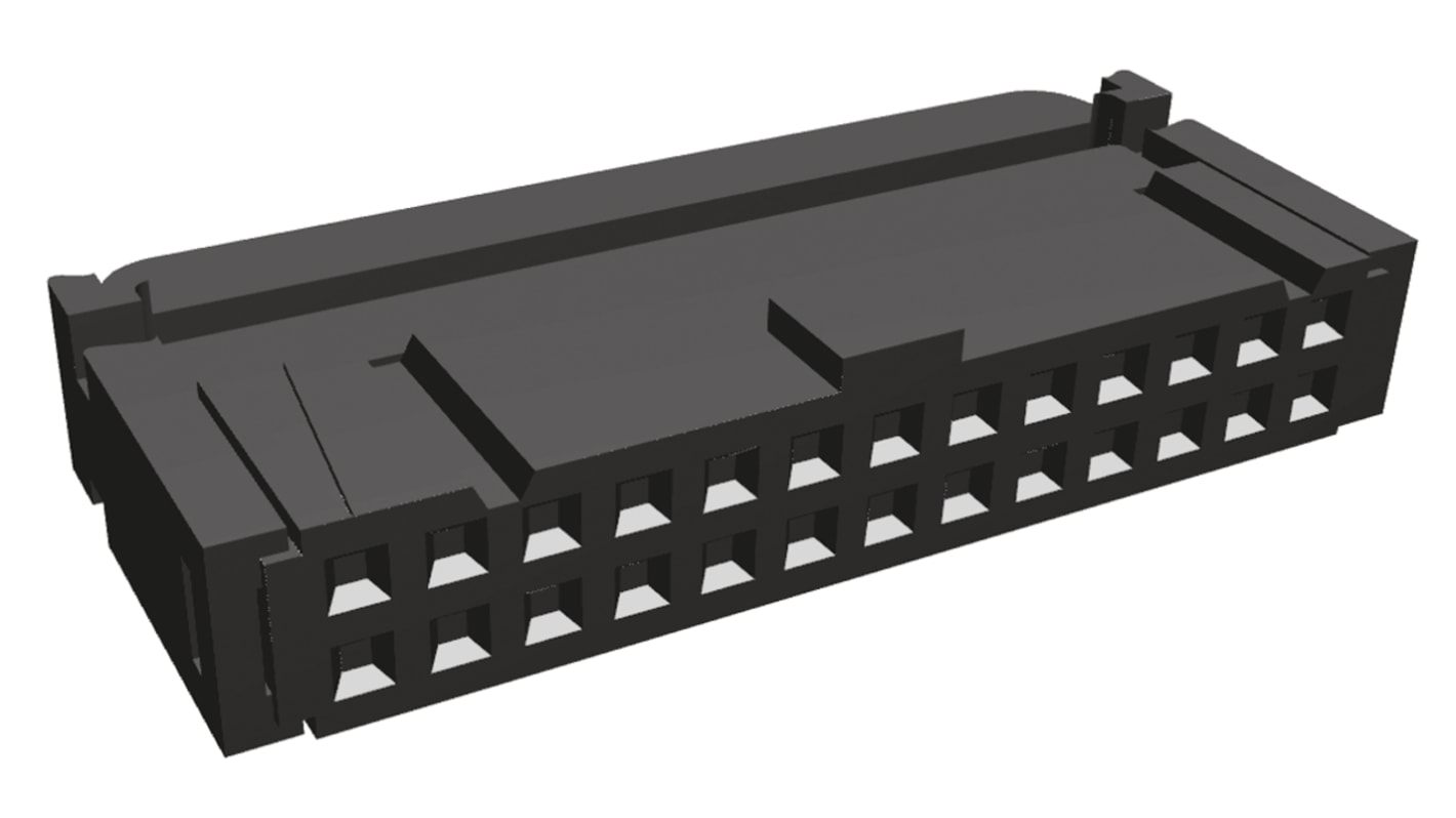 TE Connectivity IDC连接器, 母座, 26p, 2.54mm间距, 2排, 电缆安装, IDC端接, 直向, AMP-LATCH 636系列