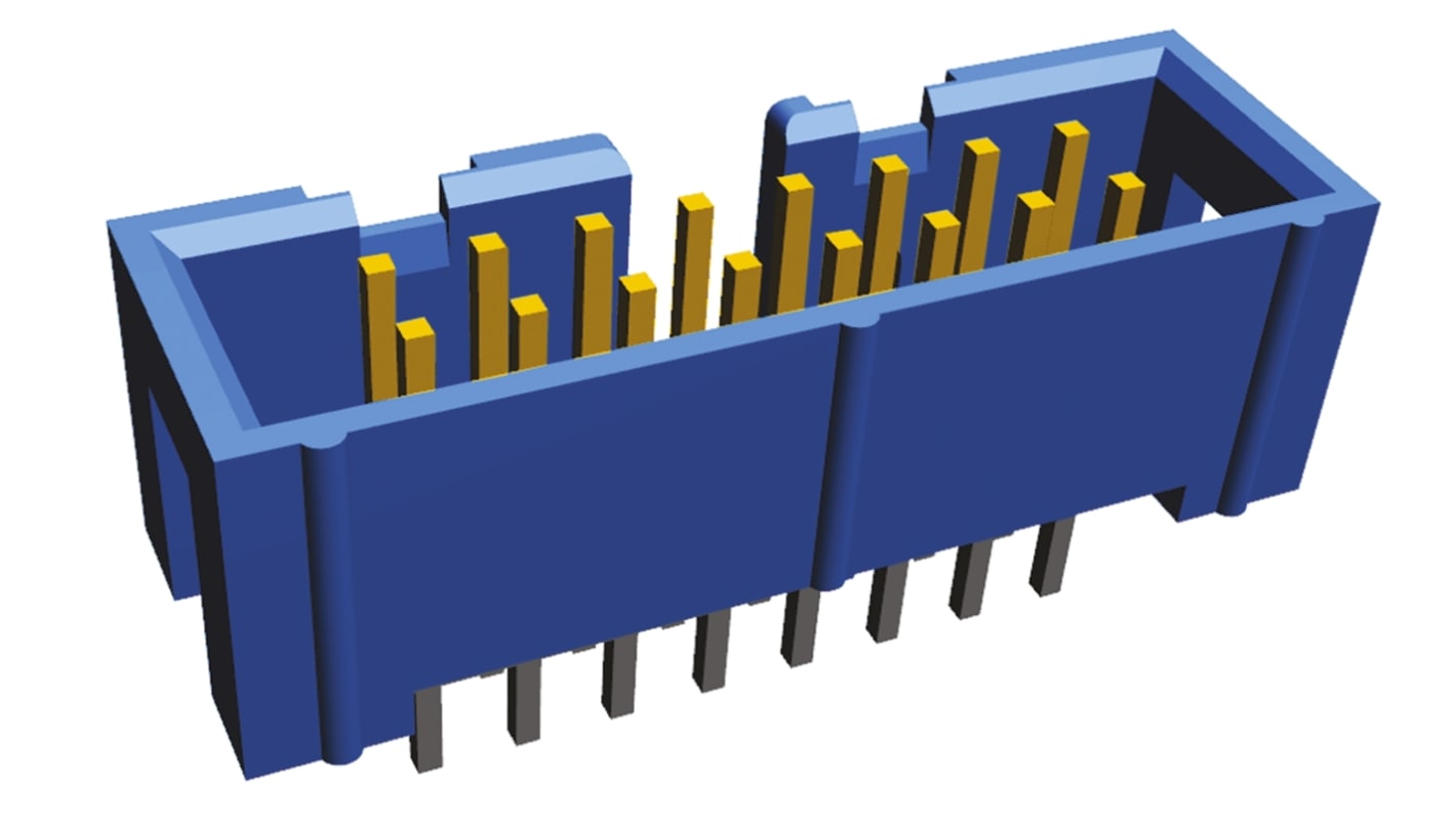 TE Connectivity 16p双排排针 直向线对板连接器, 2.54mm间距, 1.0A, 250.0 V, THT安装, AMP-LATCH系列