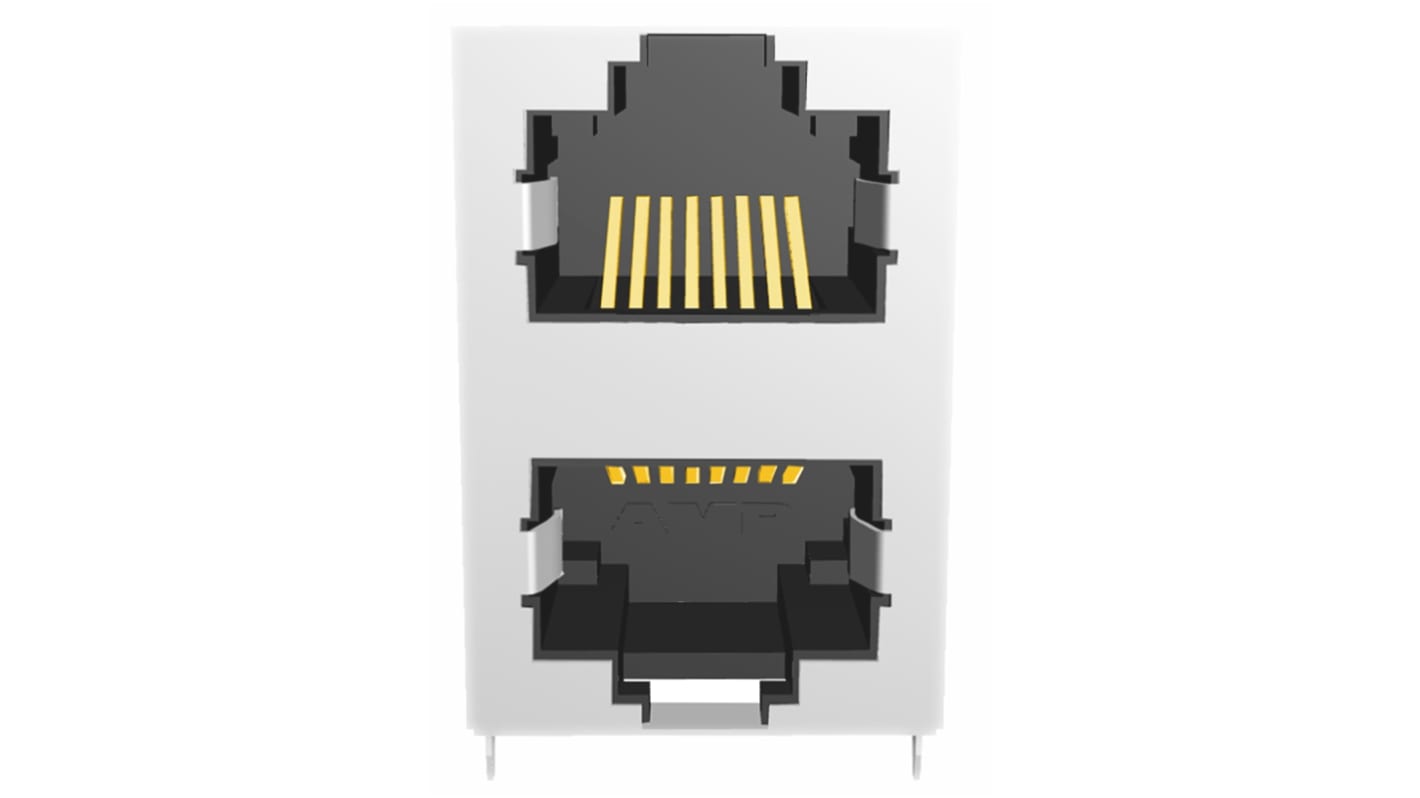 TE Connectivity RJ45五类接口, PCB安装, 单口, 8路, 直角, 5569380系列