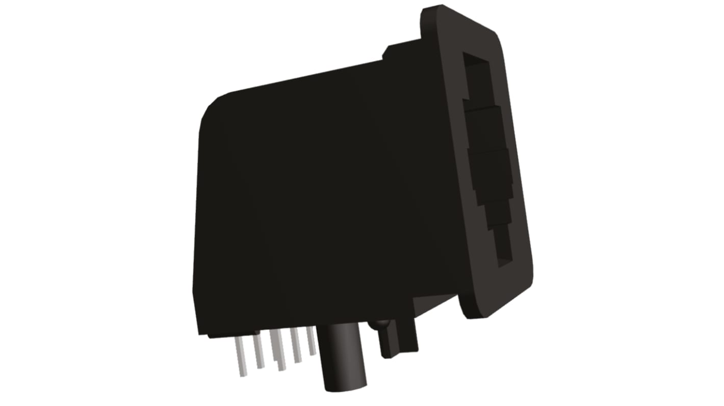 TE Connectivity Female RJ25 Connector, PCB Mount, Cat3 Right Angle 6P -Way
