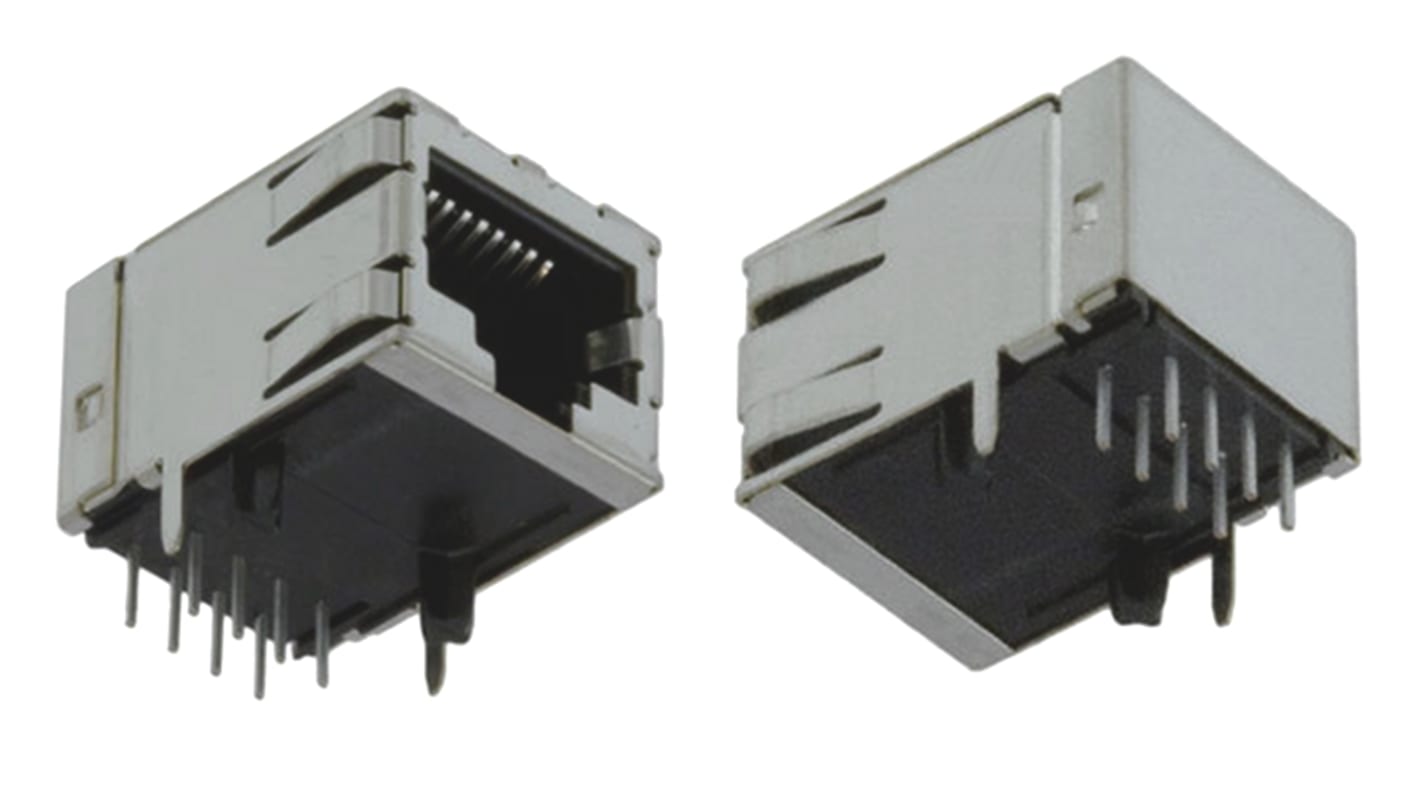 TE Connectivity 1-5406299 Series Female RJ45 Connector, PCB Mount, Cat5 Right Angle 1 Port 8 -Way
