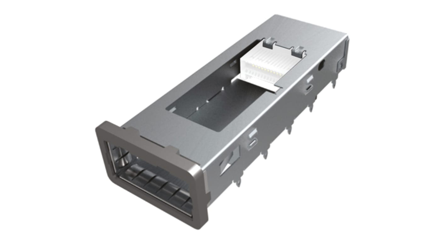 TE Connectivity 1551891, 1 portos Derékszögű QSFP+ kosár