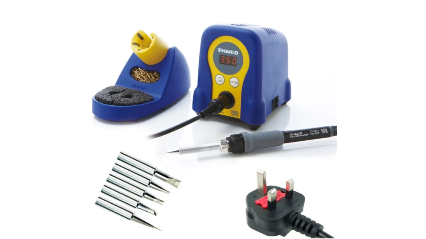 Hakko 焊台, 65W, 烙铁头480°C, ESD安全, 1输出, 用于焊接, FX888D-06BY