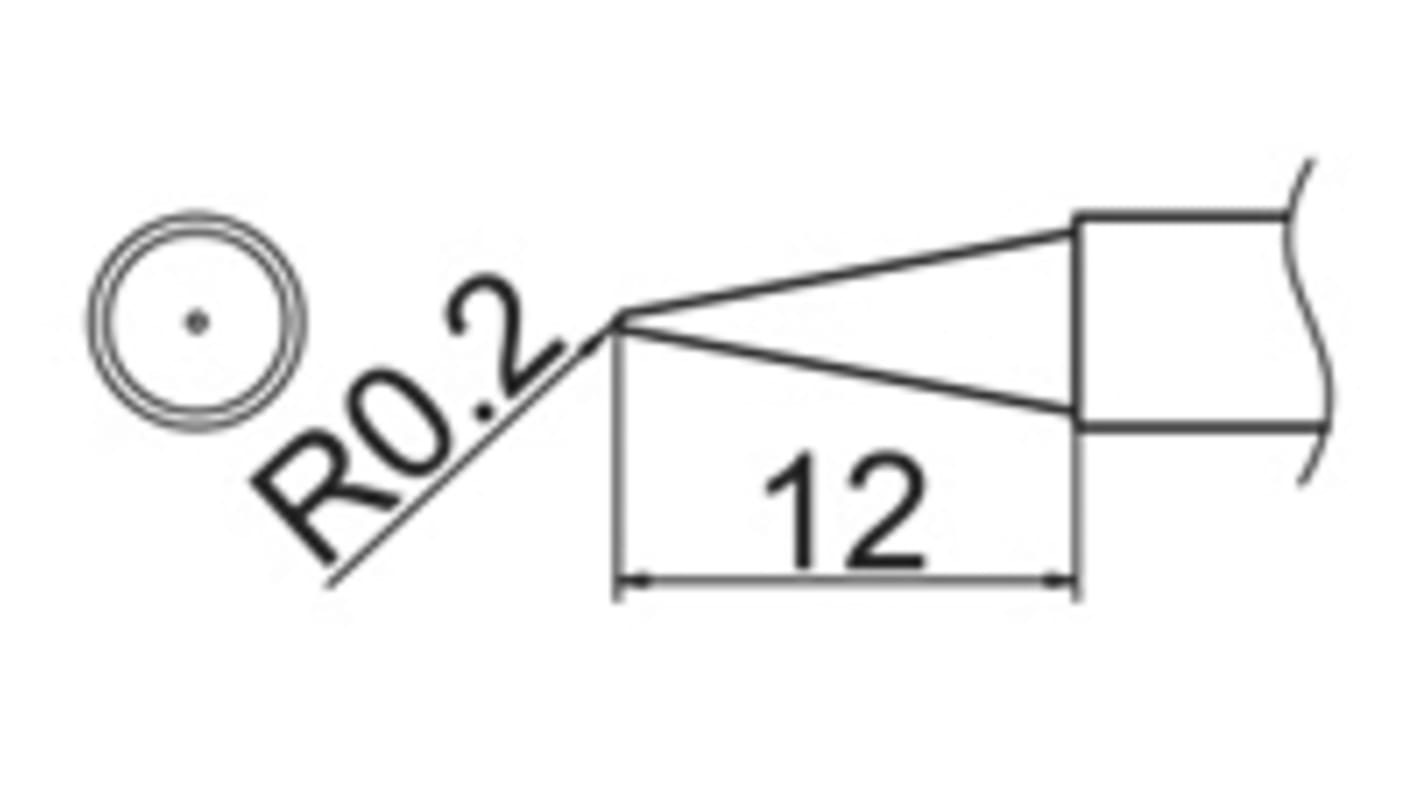 Hakko 直向圆锥形烙铁头 45°尖端, T12系列
