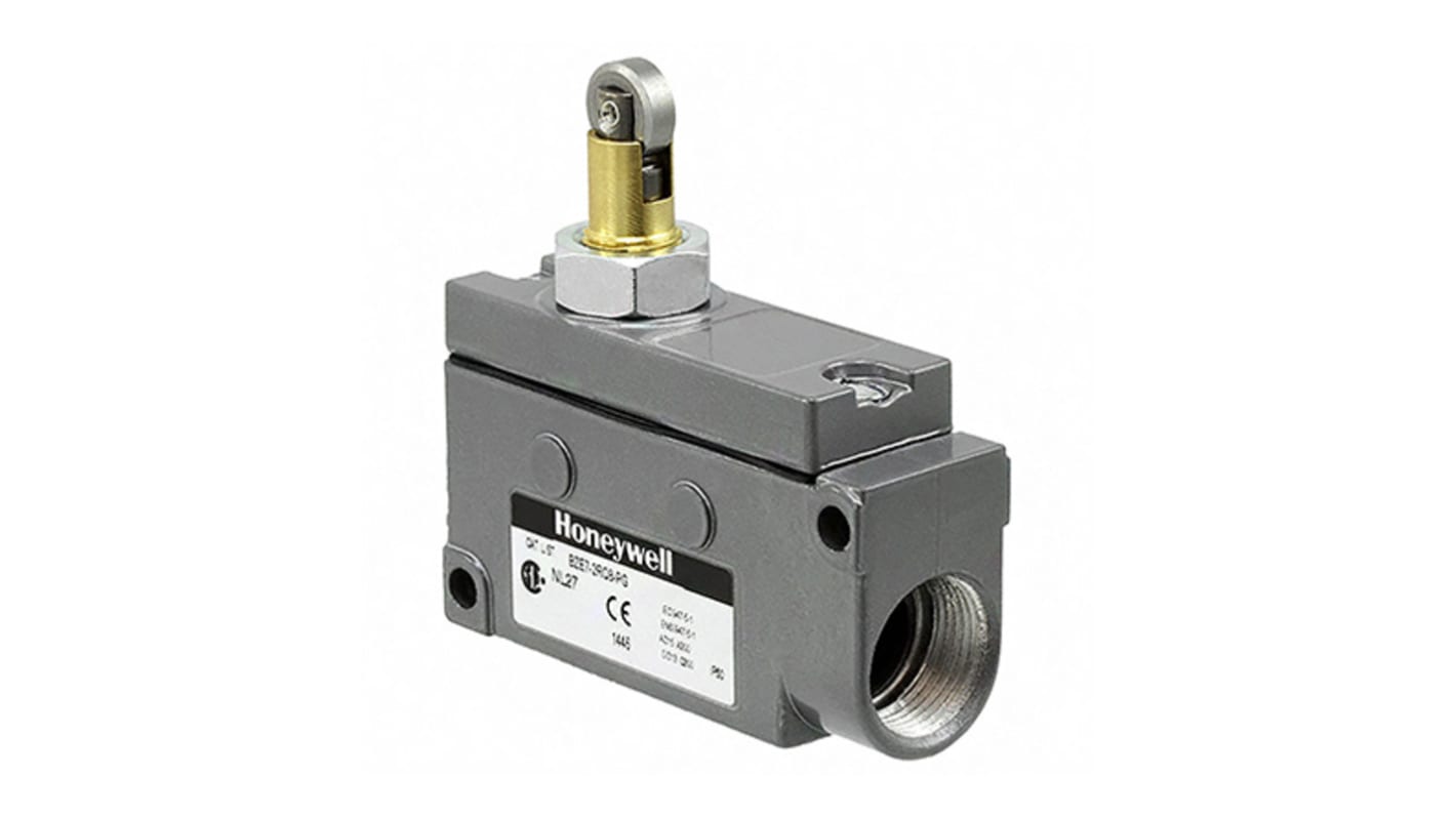 Honeywell Roller Plunger Limit Switch, NO/NC, IP50, SPDT, Die Cast Aluminium Housing, 125V ac Max, 15A Max