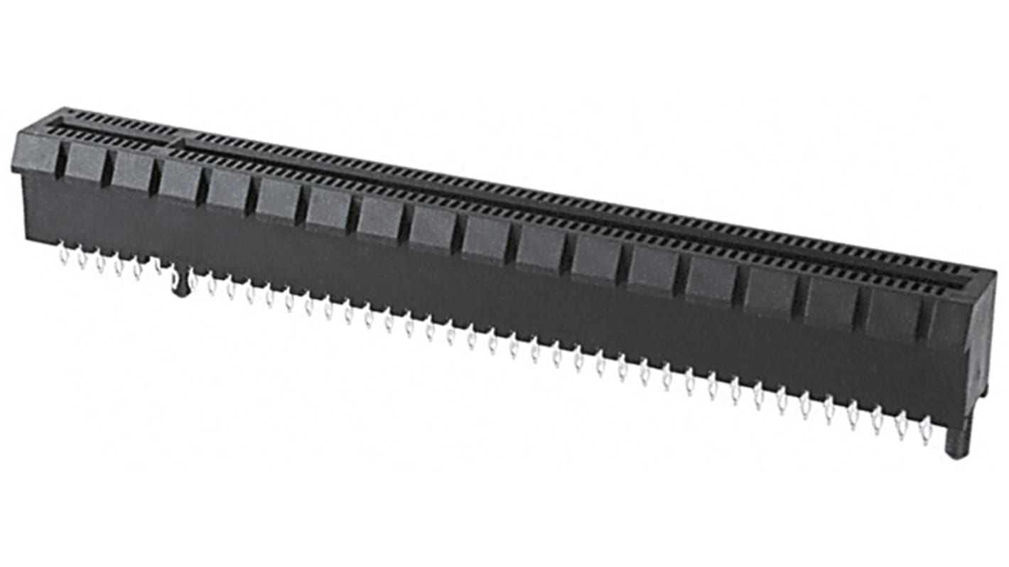 TE Connectivity 187 Series Series Male Edge Connector, PCB Mount, 164-Contacts, 1mm Pitch, 2-Row, Solder Termination