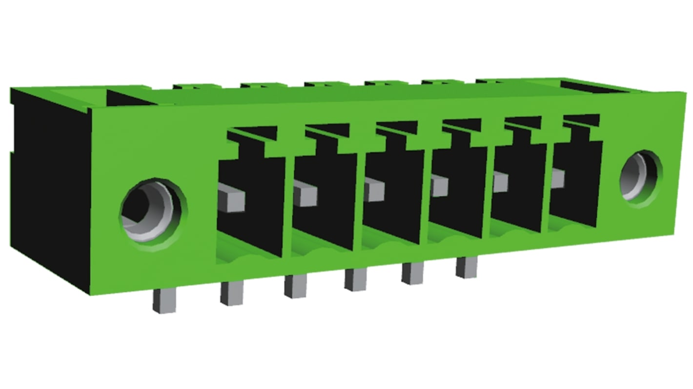TE Connectivity, 3.5mm Pitch, Buchanan, 6 Way, , Pluggable Terminal Block, Header, Through Hole, Solder Termination,