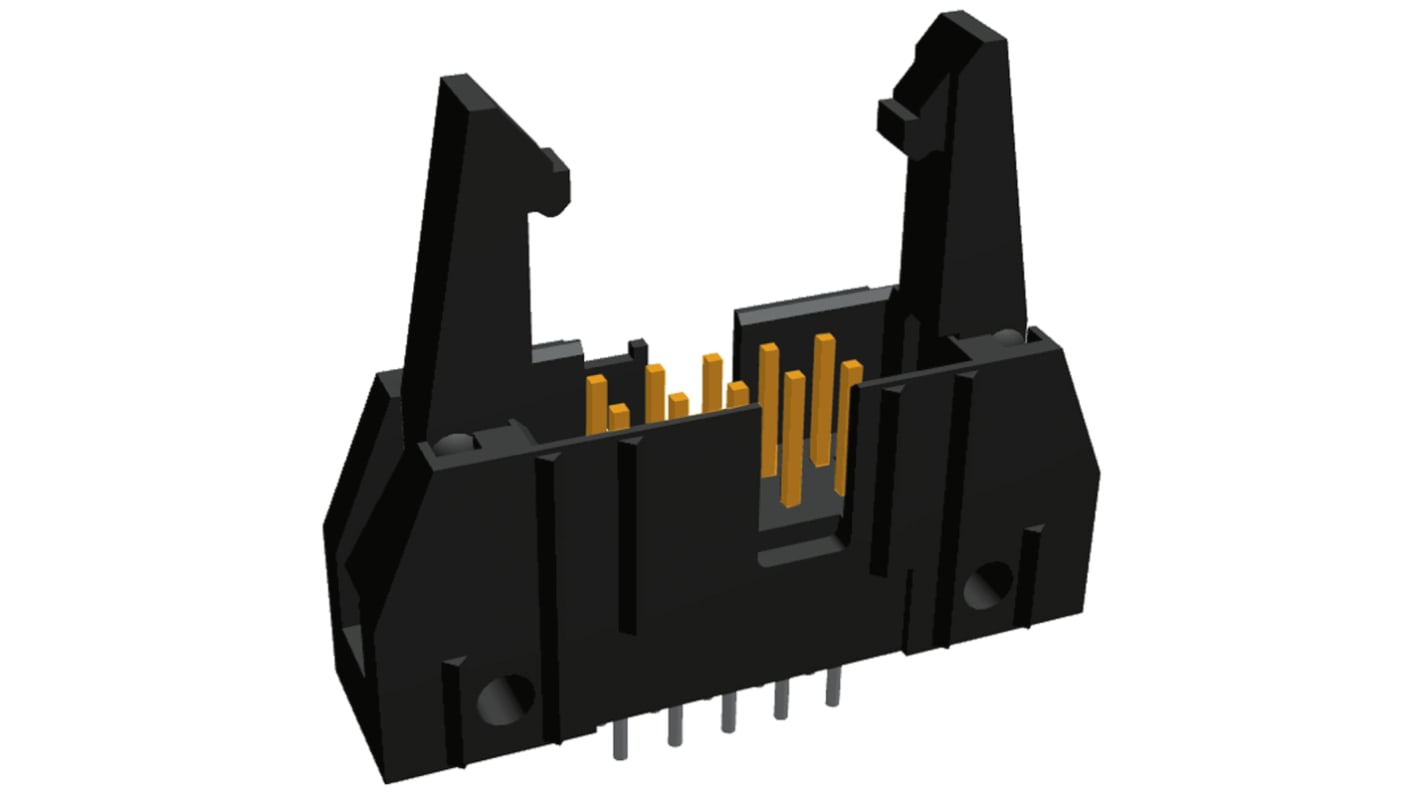 Conector macho para PCB TE Connectivity serie AMP-LATCH de 10 vías, 2 filas, paso 2.54mm, para soldar, Montaje en