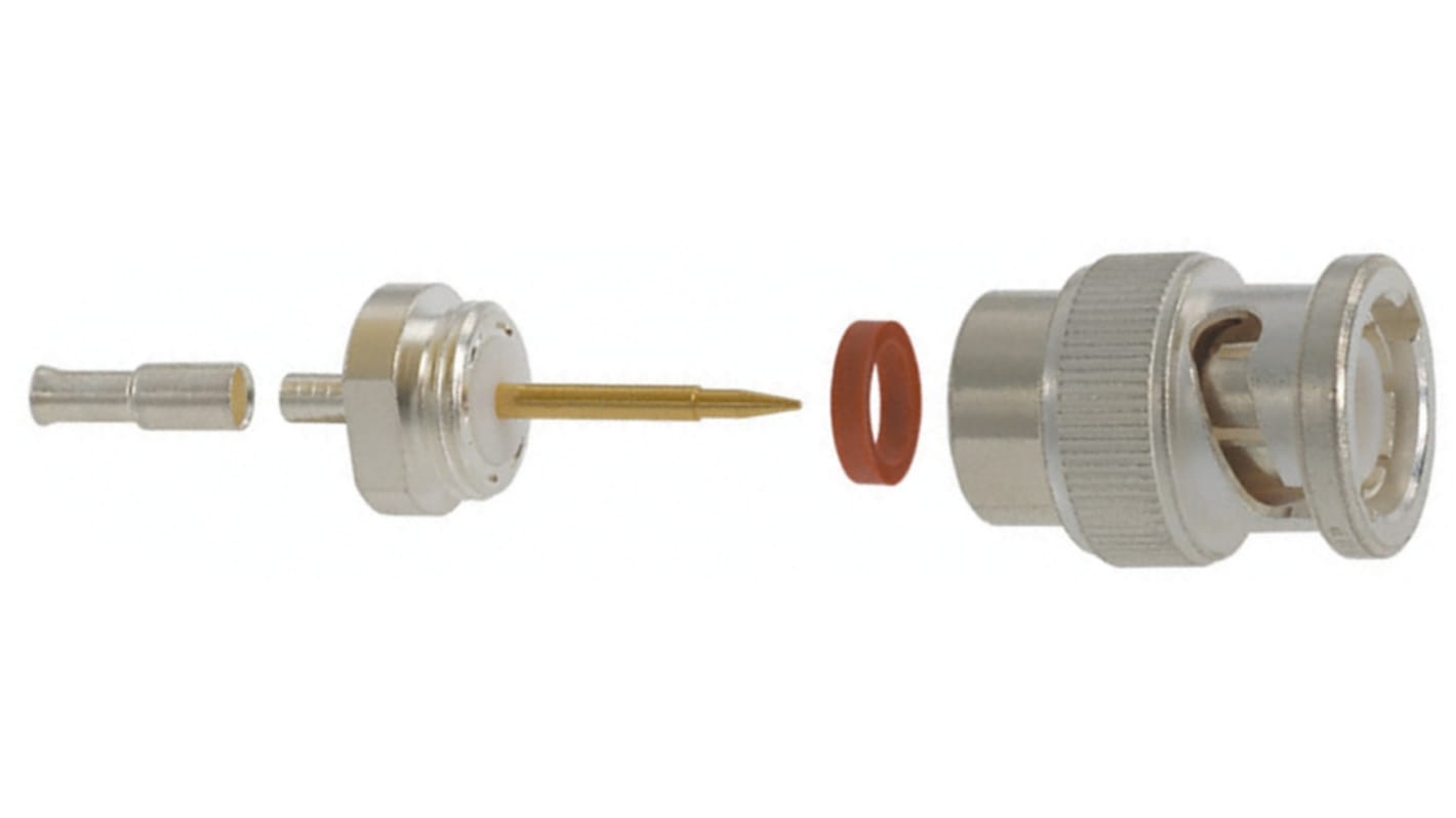 TE Connectivity BNC Series, Plug Cable Mount BNC Connector, 50Ω, Crimp Termination, Straight Body