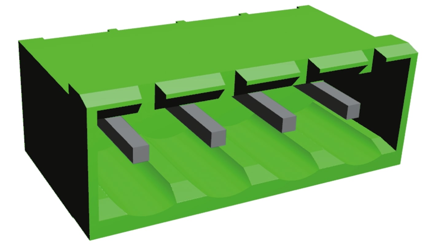 TE Connectivity Buchanan Series Straight Through Hole Pluggable Terminal Block, 4 Contact(s), 5mm Pitch, 1 Row(s)