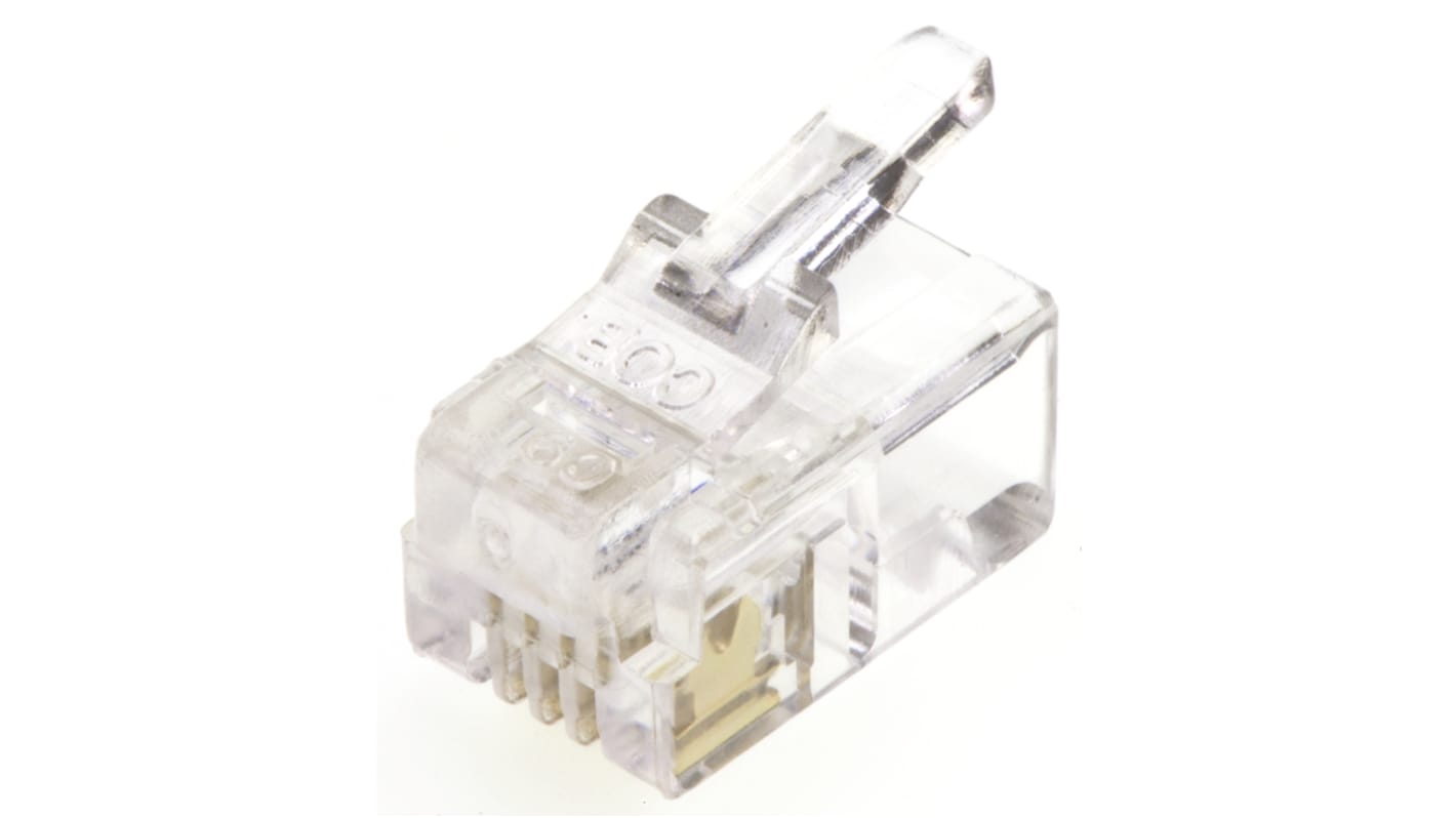 MH Connectors MHRJ Series Male RJ22 Connector, Cable Mount, UTP Shield Straight 4P4C -Way