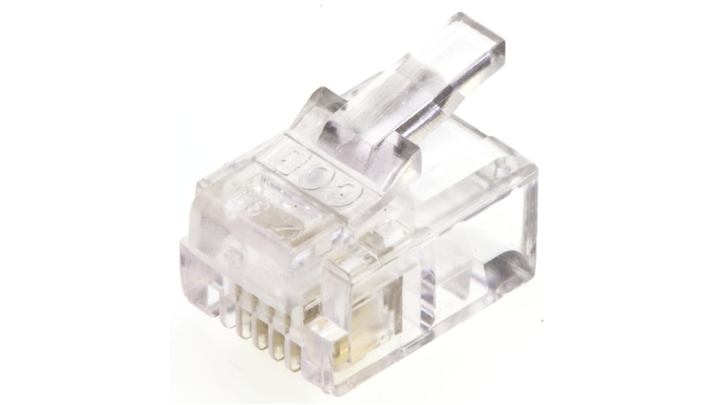 MH Connectors MHRJ Series Male RJ14 Connector, Cable Mount Straight 6P/4C -Way