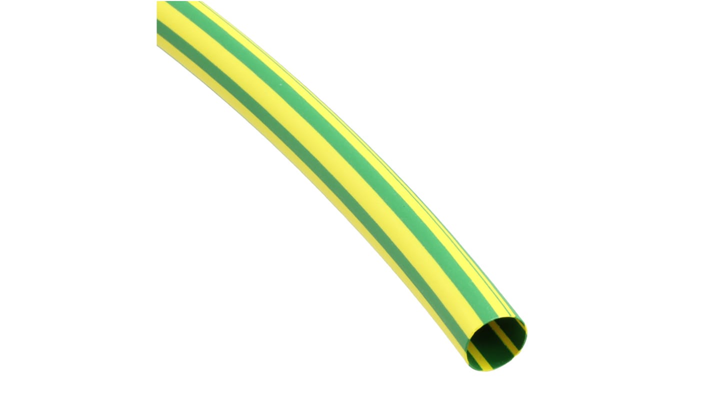 Alpha Wire Heat Shrink Tubing, Green, Yellow 9.5mm Sleeve Dia. x 76m Length 2:1 Ratio, FIT Shrink Tubing Series