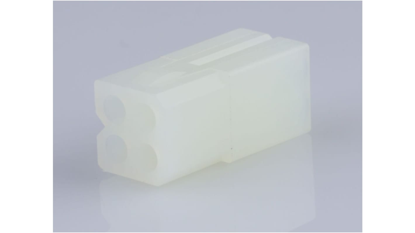 Carcasa de conector Molex 03-06-1044, Serie STANDARD .062", paso: 3.68mm, 4 contactos, 2 filas, Recto, Hembra, Montaje