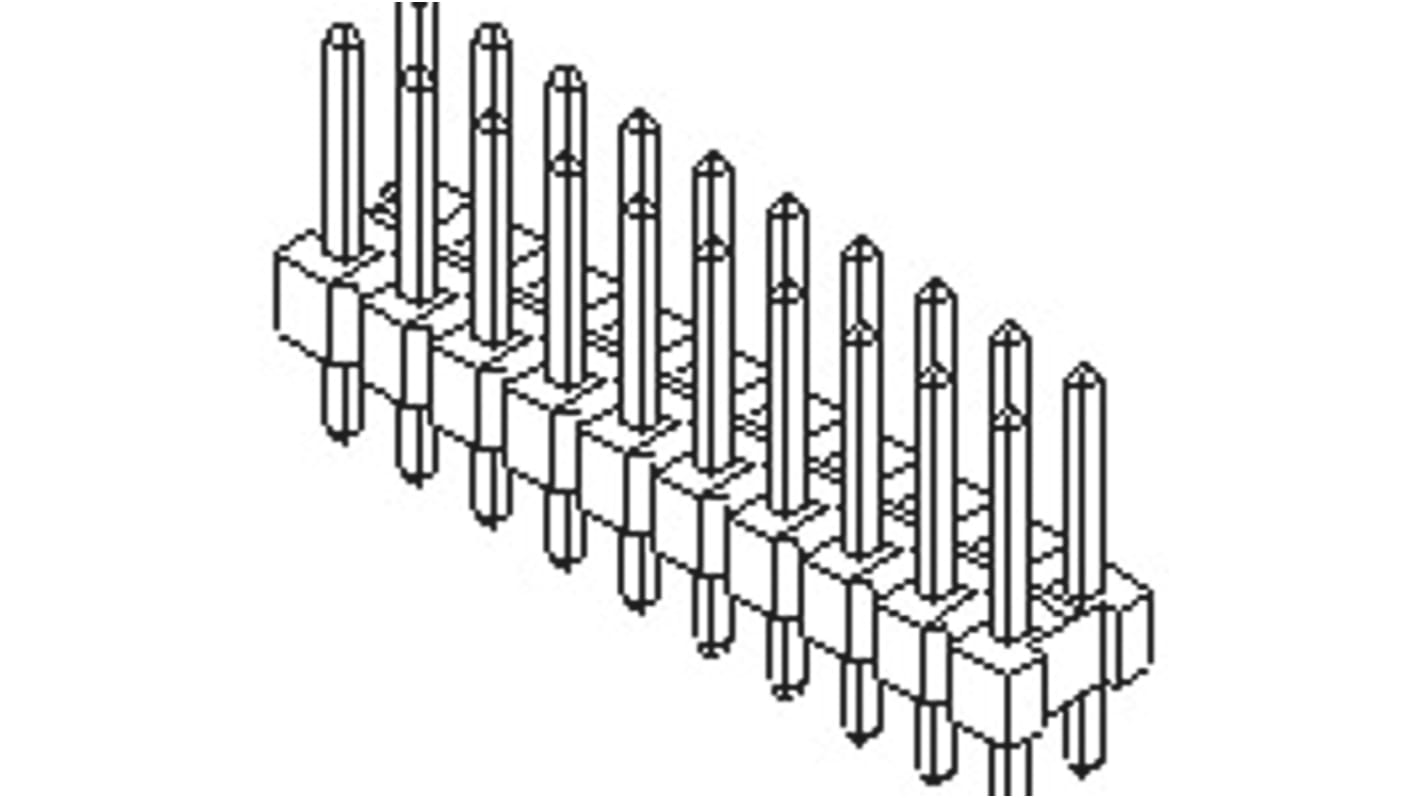 Molex C-Grid Series Straight Through Hole Pin Header, 18 Contact(s), 2.54mm Pitch, 2 Row(s), Unshrouded