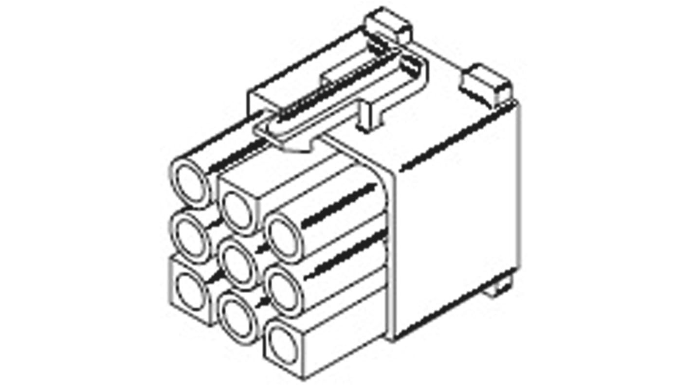 Molex, STANDARD .093" Female Connector Housing, 6.7mm Pitch, 9 Way, 3 Row