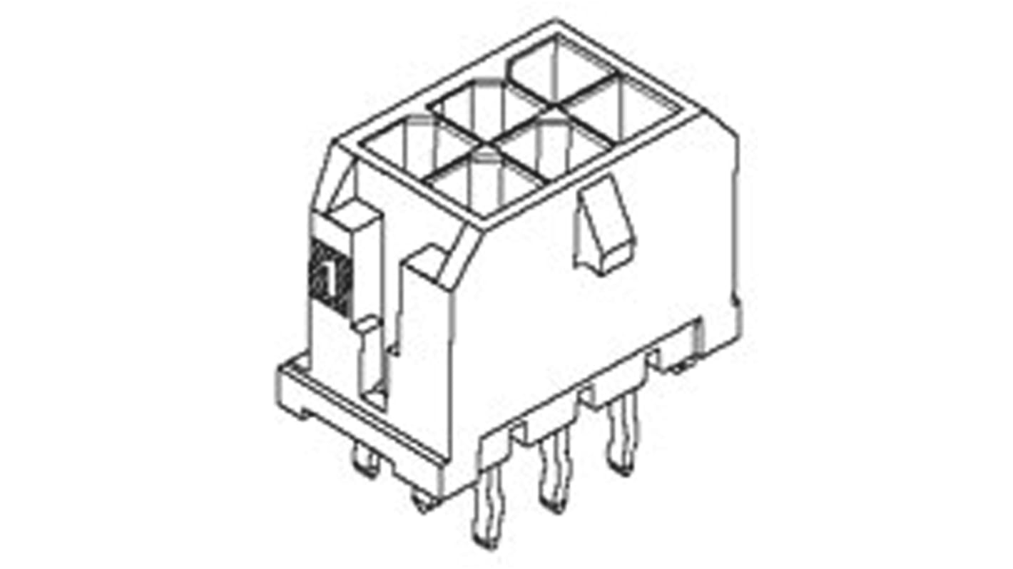Molex Micro-Fit 3.0 Series Straight Through Hole PCB Header, 18 Contact(s), 3.0mm Pitch, 2 Row(s), Shrouded