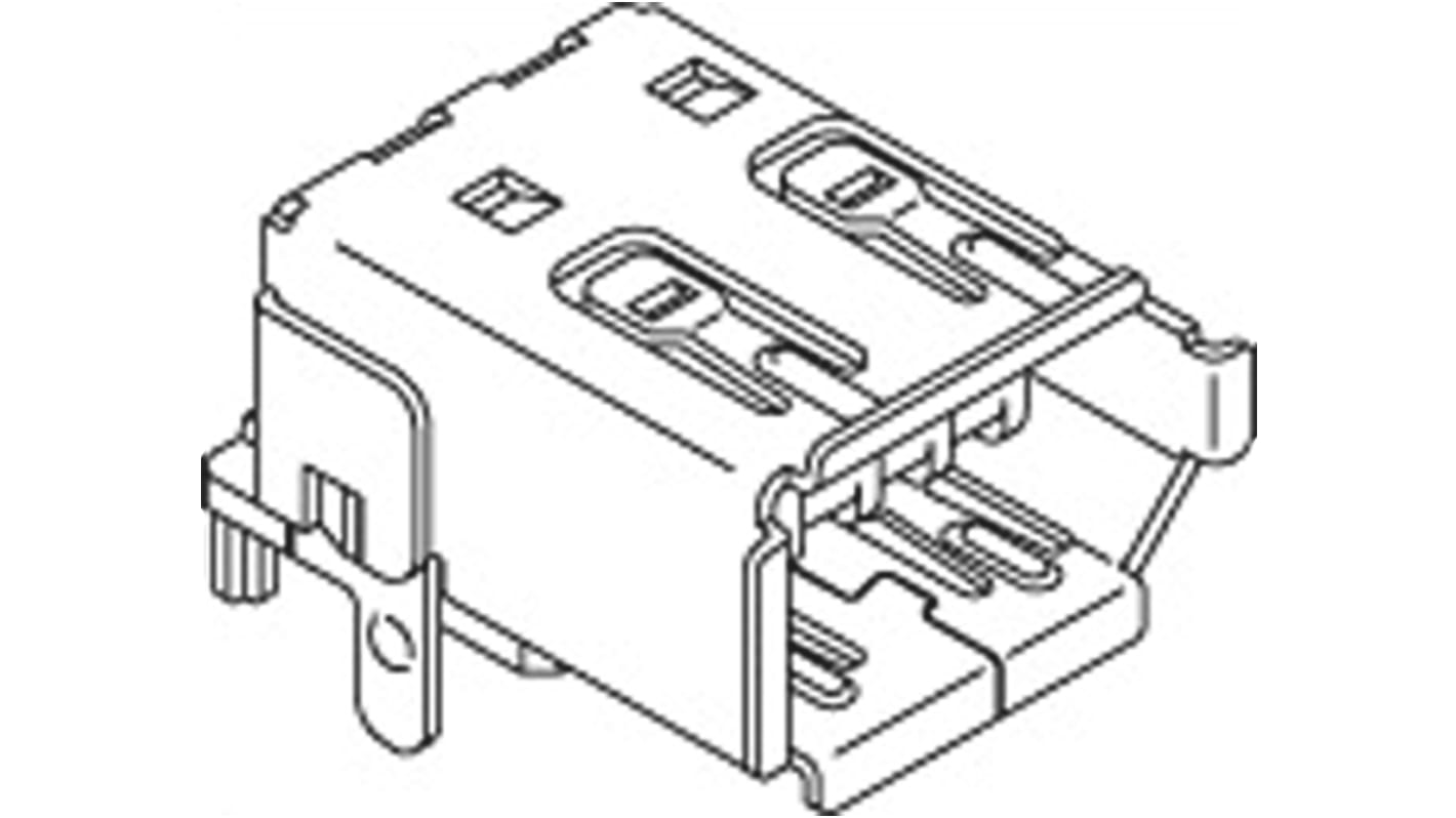 Firewire- Steckverbinder, Female, 6-polig , Rechtwinklig, Oberflächenmontage