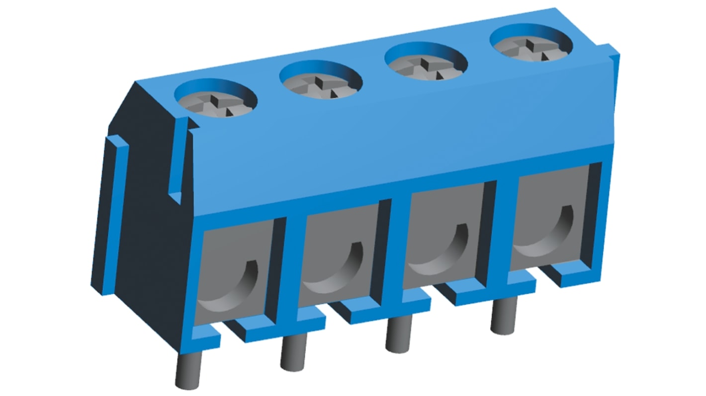 Morsettiera per circuito stampato TE Connectivity Femmina a 4 vie, 1 fila, passo 5mm, Montaggio con foro passante