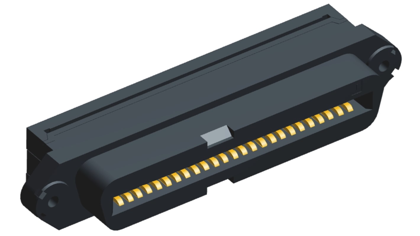 TE Connectivity IDC连接器, 母座, 50p, 1.27mm间距, 2排, 面板安装, IDC端接, 直向, CHAMP -LATCH系列