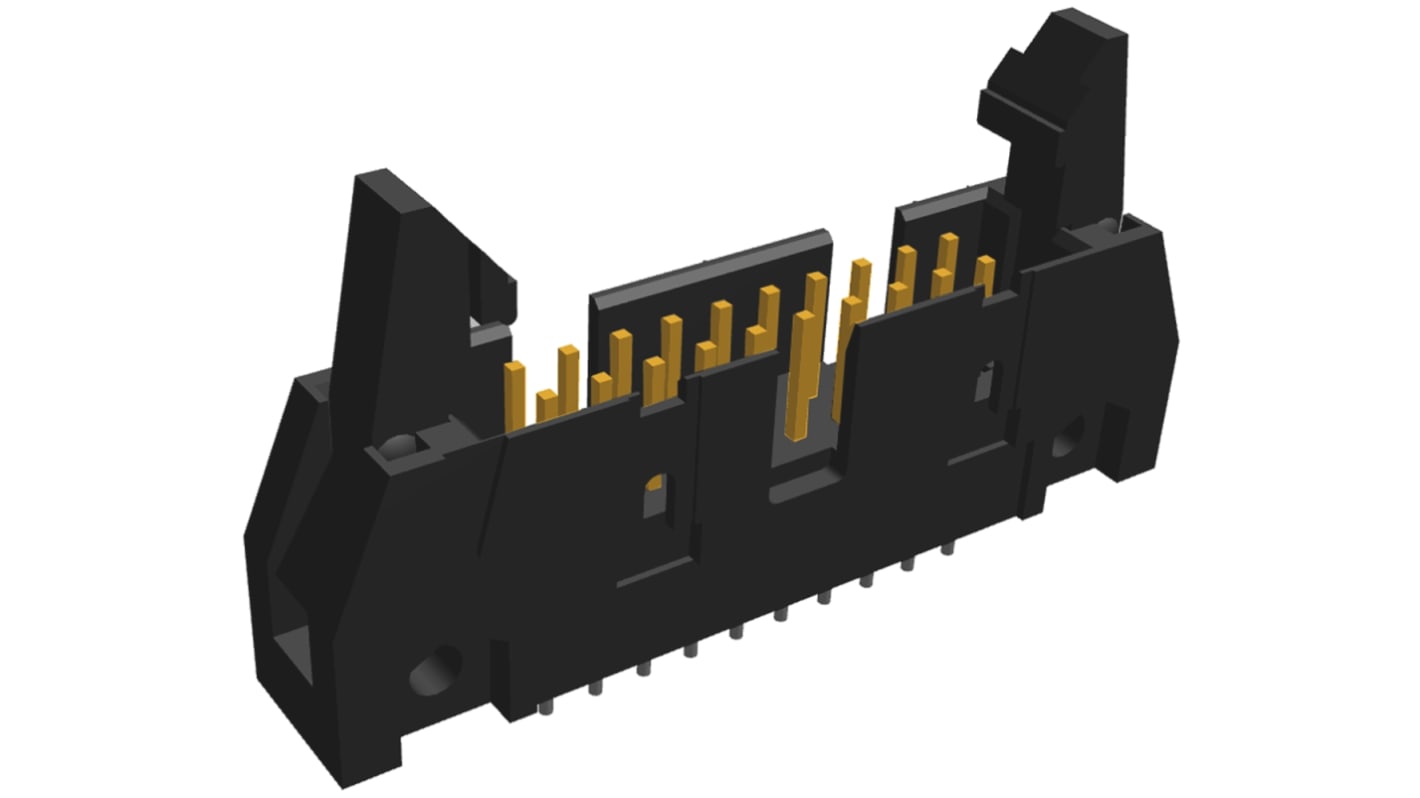 TE Connectivity AMP-LATCH Leiterplatten-Stiftleiste Gerade, 20-polig / 2-reihig, Raster 2.54mm, Kabel-Platine,