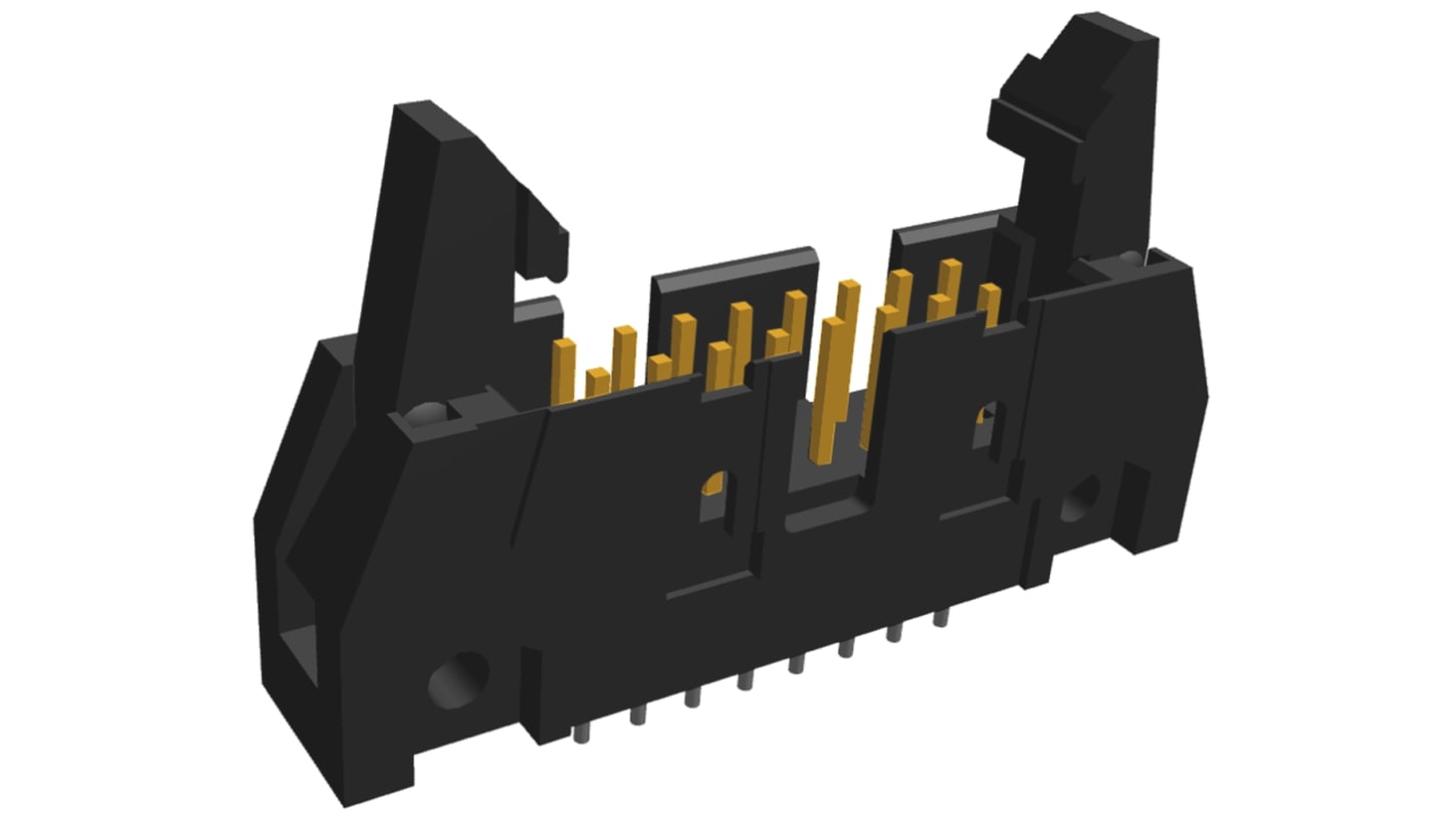 TE Connectivity AMP-LATCH Leiterplatten-Stiftleiste Gerade, 16-polig / 2-reihig, Raster 2.54mm, Kabel-Platine,