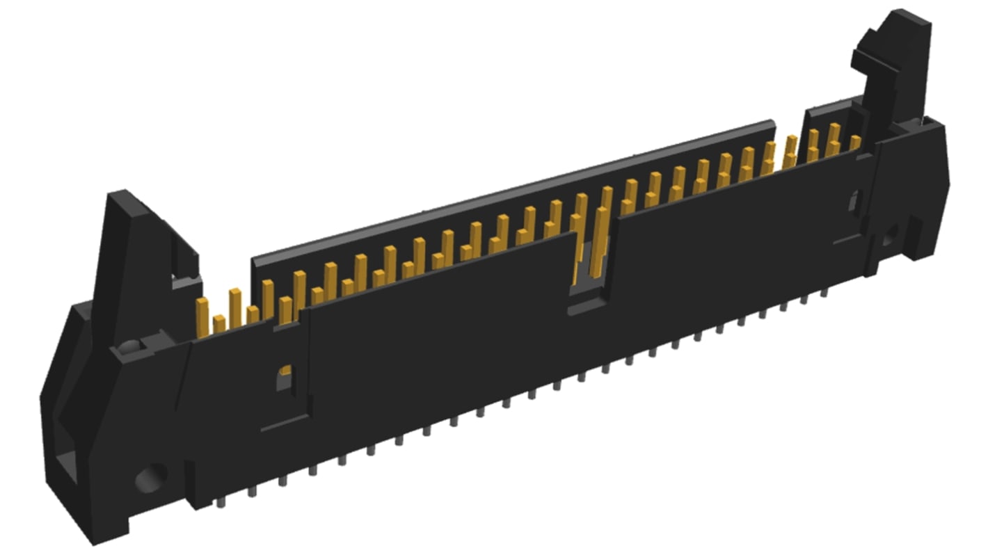 TE Connectivity 50p双排排针 直向线对板连接器, 2.54mm间距, 1.0A, 250.0 V, THT安装, AMP-LATCH系列