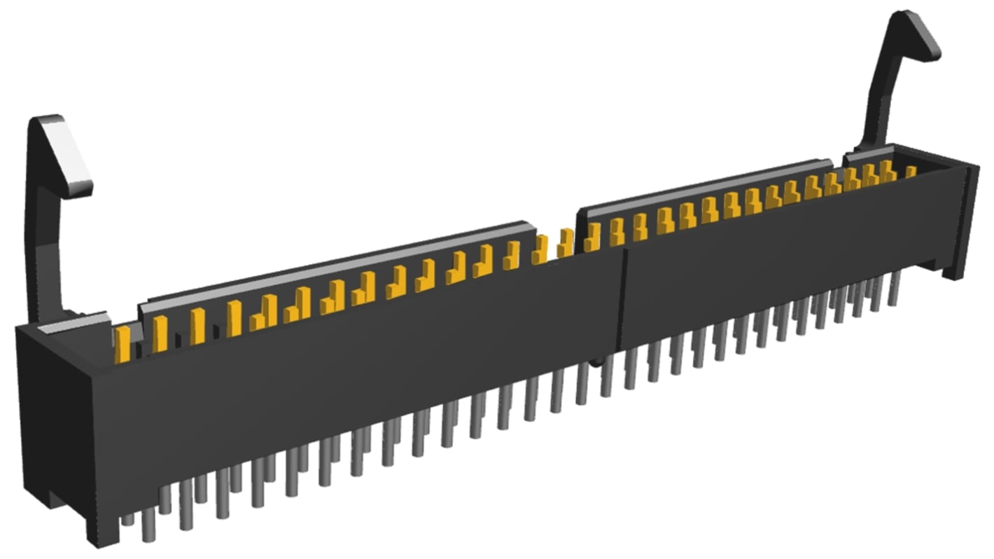 TE Connectivity 60p双排排针 直向线对板连接器, 2.54mm间距, 1.0A, 250.0 V, THT安装, AMP-LATCH系列