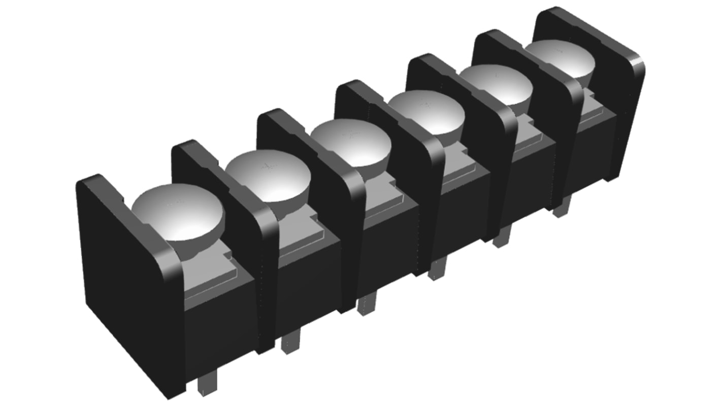 TE Connectivity Barrier Strip, 6 Contact, 8.26mm Pitch, 1 Row, 20A, 150 V