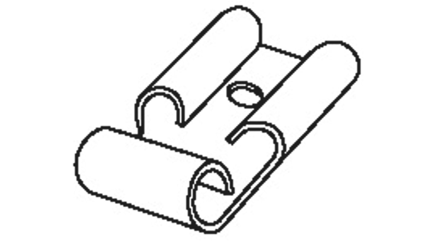 Molex Krimptite 19008 Uninsulated Female Spade Connector, Flag Terminal, 6.35 x 0.81mm Tab Size
