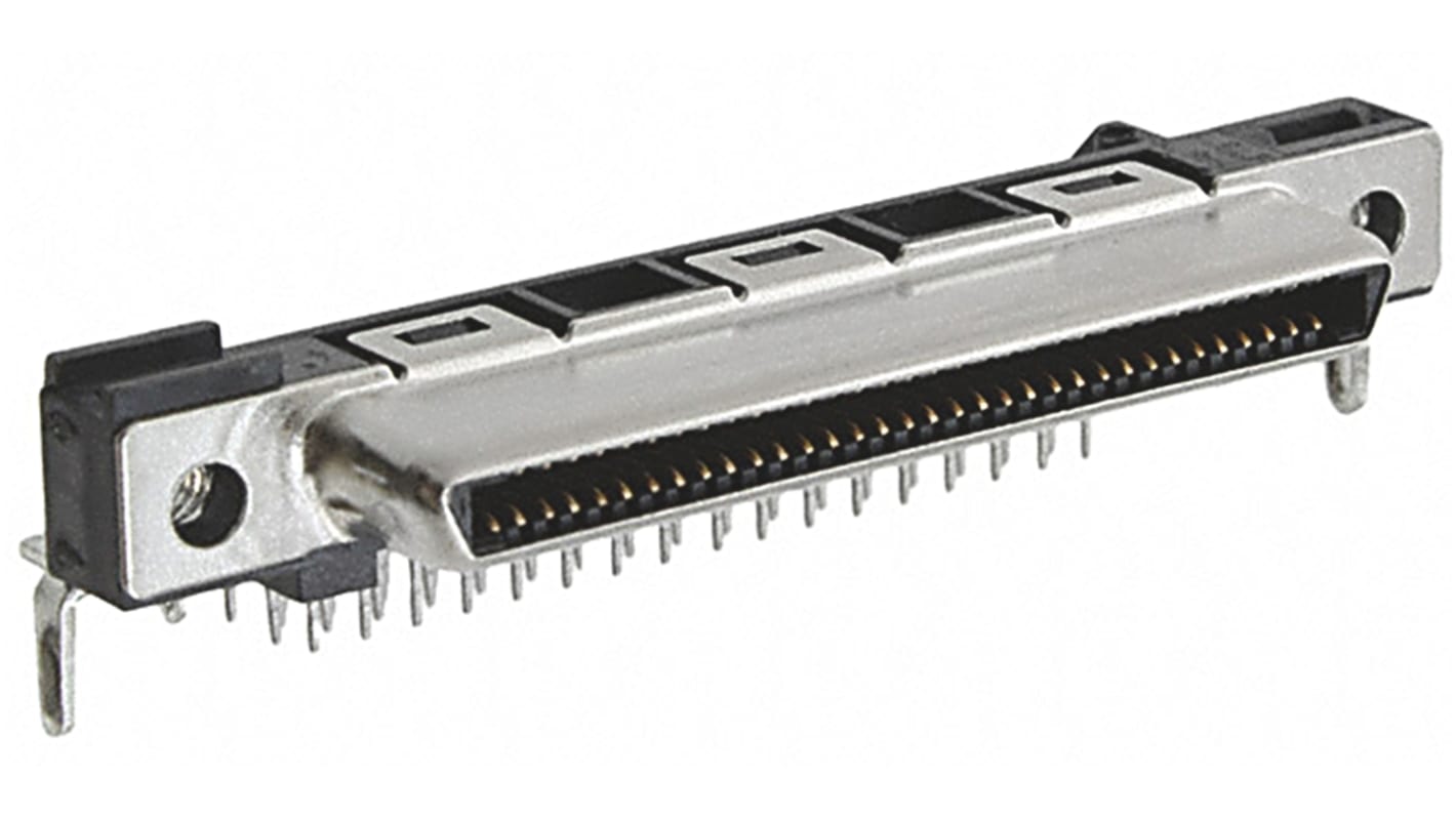 TE Connectivity CHAMP Leiterplattenbuchse gewinkelt 68-polig / 2-reihig, Raster 1.6mm