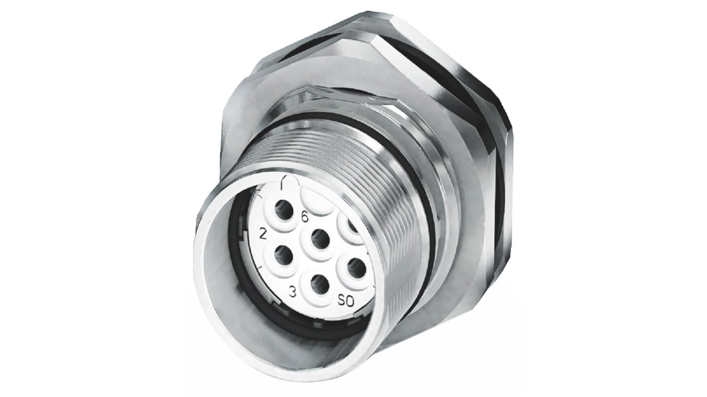 Phoenix Contact Circular Connector, 6 Contacts, Panel Mount, M23 Connector, Plug, Female, IP67, CA Series