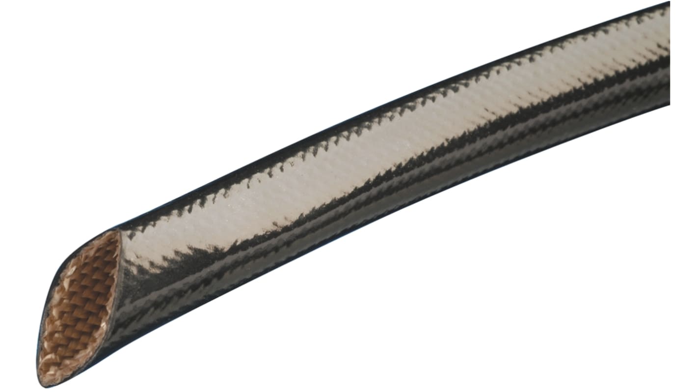 Alpha Wire Φ19.96mm黑色电缆套管, 30m长, 带编织层, 5kV介质强度, FIT Wire Management系列